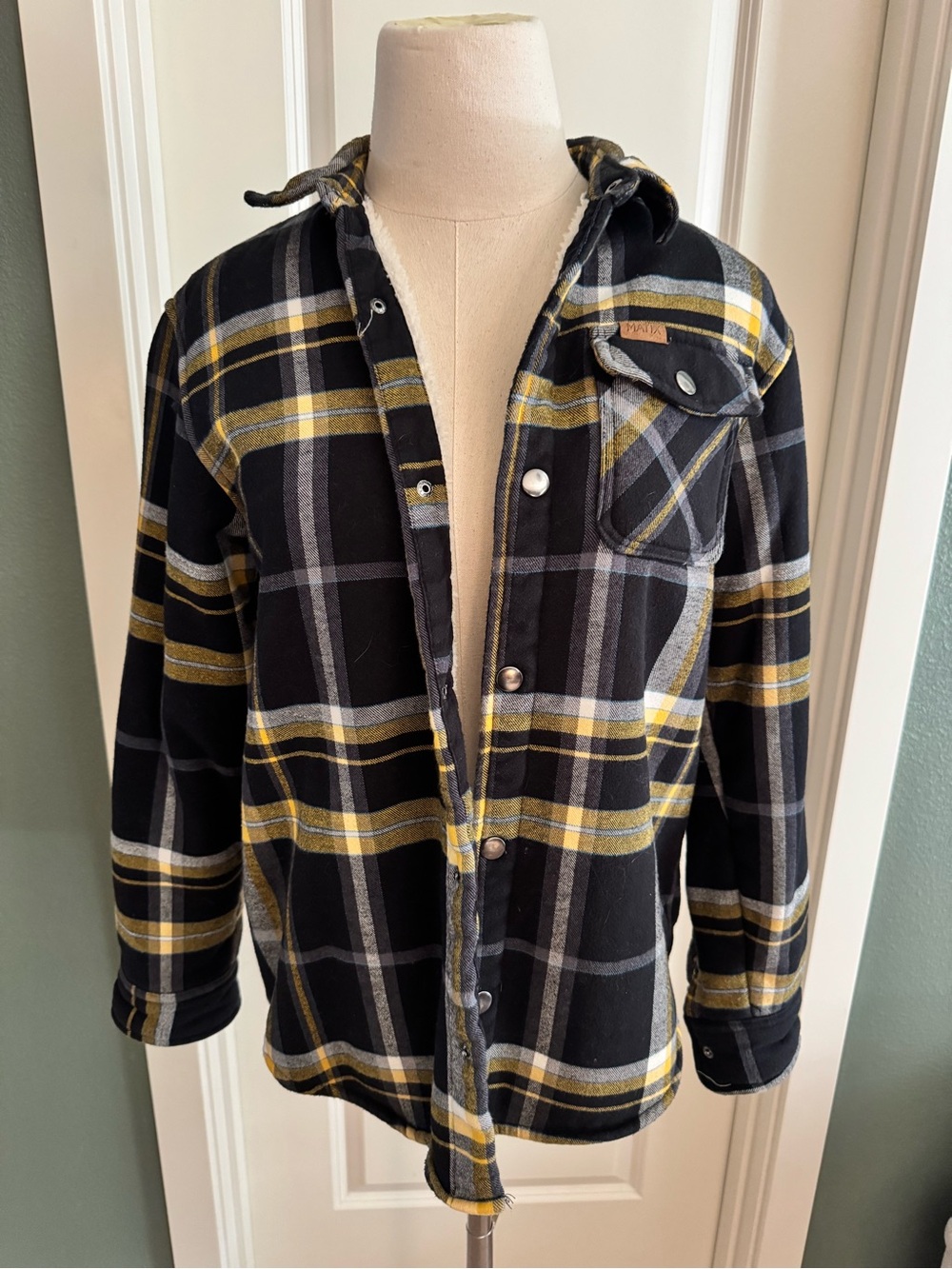 Matix Clothing Company Black, Yellow & Gray Plaid Utility Jacket - Picture 1 of 4